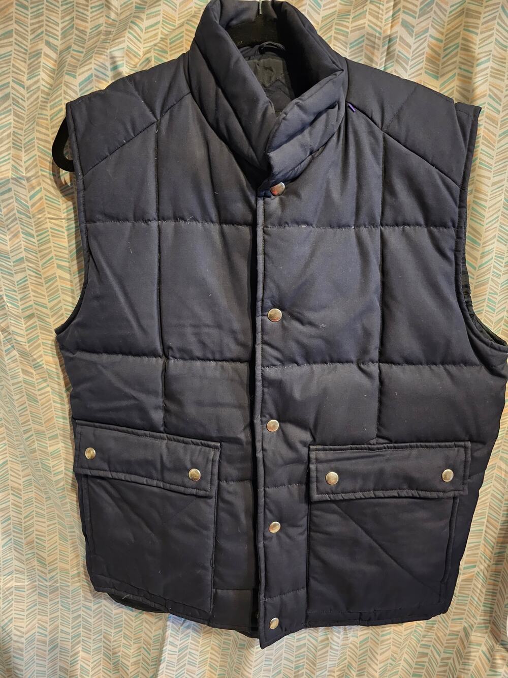 Vintage Aberdeen Duck Down/Waterfowl feather Puffer Vest Mens Medium M Blue Navy